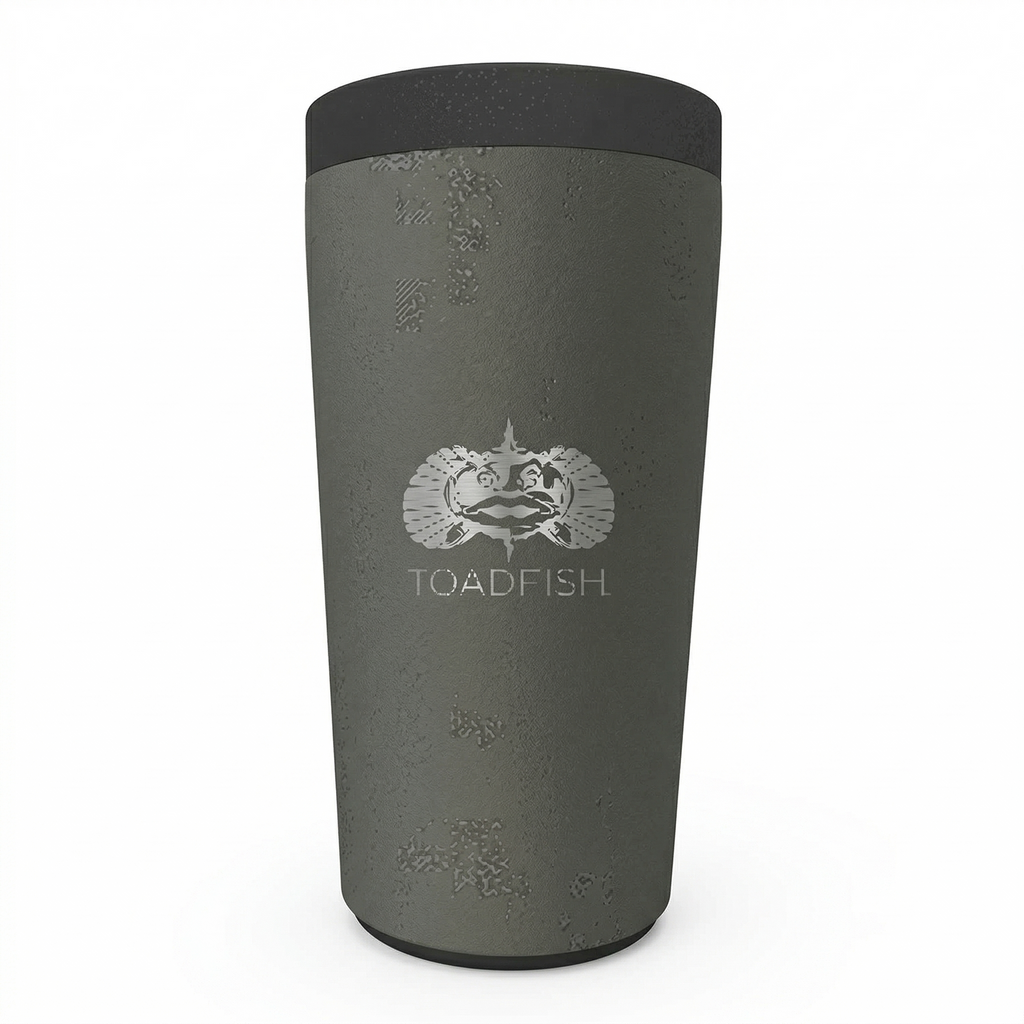 Toadfish Universal Can Cooler 2.0 - Fits, 12oz cans, bottles, Slim cans, and more - Non-tipping Suction Cup Technology - Stainless Steel Double Wall Vaccum Insulation