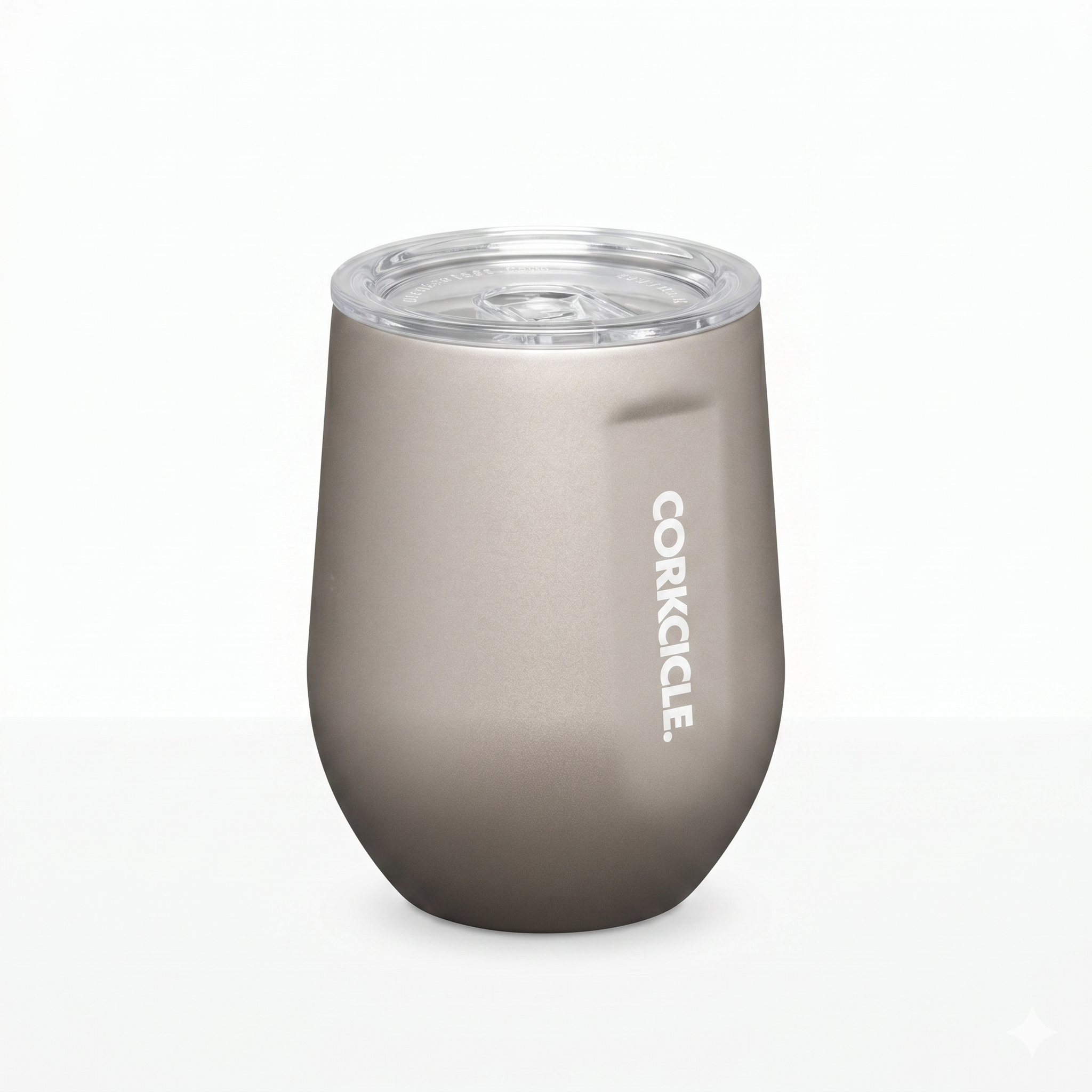 Corkcicle Pure Taste Stemless Insulated Wine Glass Tumbler - Keeps Beverages Cold 6 Hours & Hot 3 Hours - Stainless Steel - Easy-Grip - Summer Drinkware Gift - 12 oz - Latte/Oat Milk