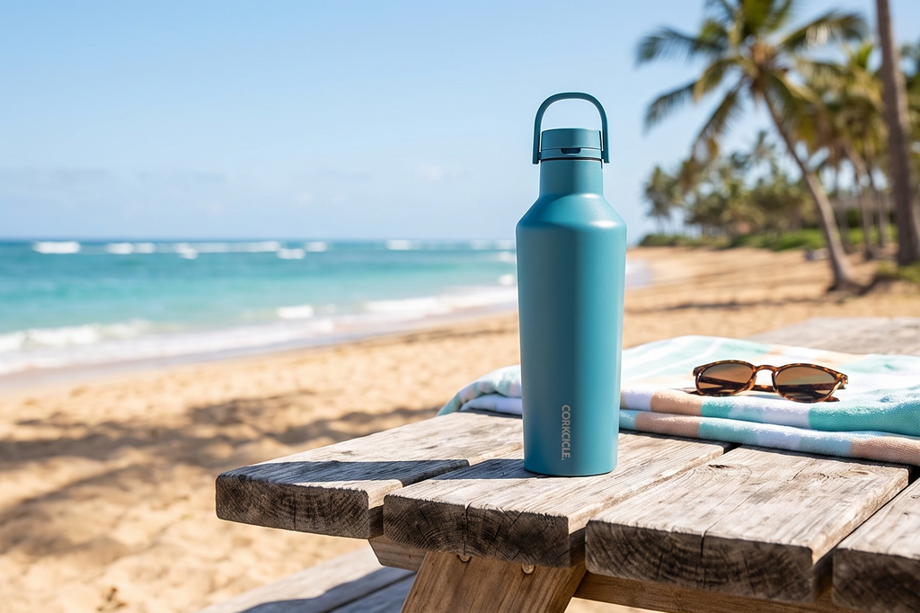 Corkcicle Classic Sport Canteen Insulated Water Bottle - Keeps Beverages Cold 25 Hours - Triple Insulated - Summer Drinkware Gift - Keeps Drinks Ice Cold - Leak-Proof Cap - 32 oz - North Shore