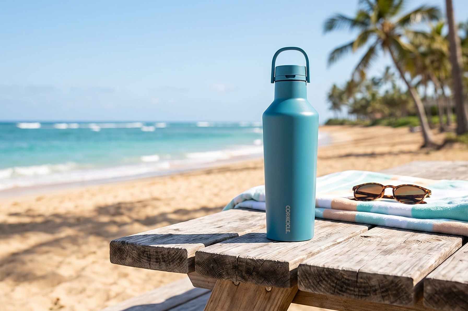 Corkcicle Classic Sport Canteen Insulated Water Bottle - Keeps Beverages Cold 25 Hours - Triple Insulated - Summer Drinkware Gift - Keeps Drinks Ice Cold - Leak-Proof Cap - 32 oz - North Shore