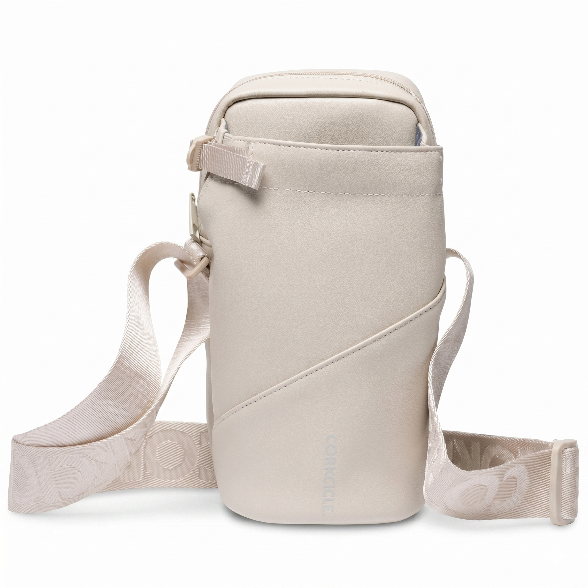 Corkcicle Crossbody Water Bottle Sling Bag - Adjustable Strap - Padded Interior Pocket - Fits 16 oz to 40 oz Tumblers - Summer Drinkware Gift - Latte