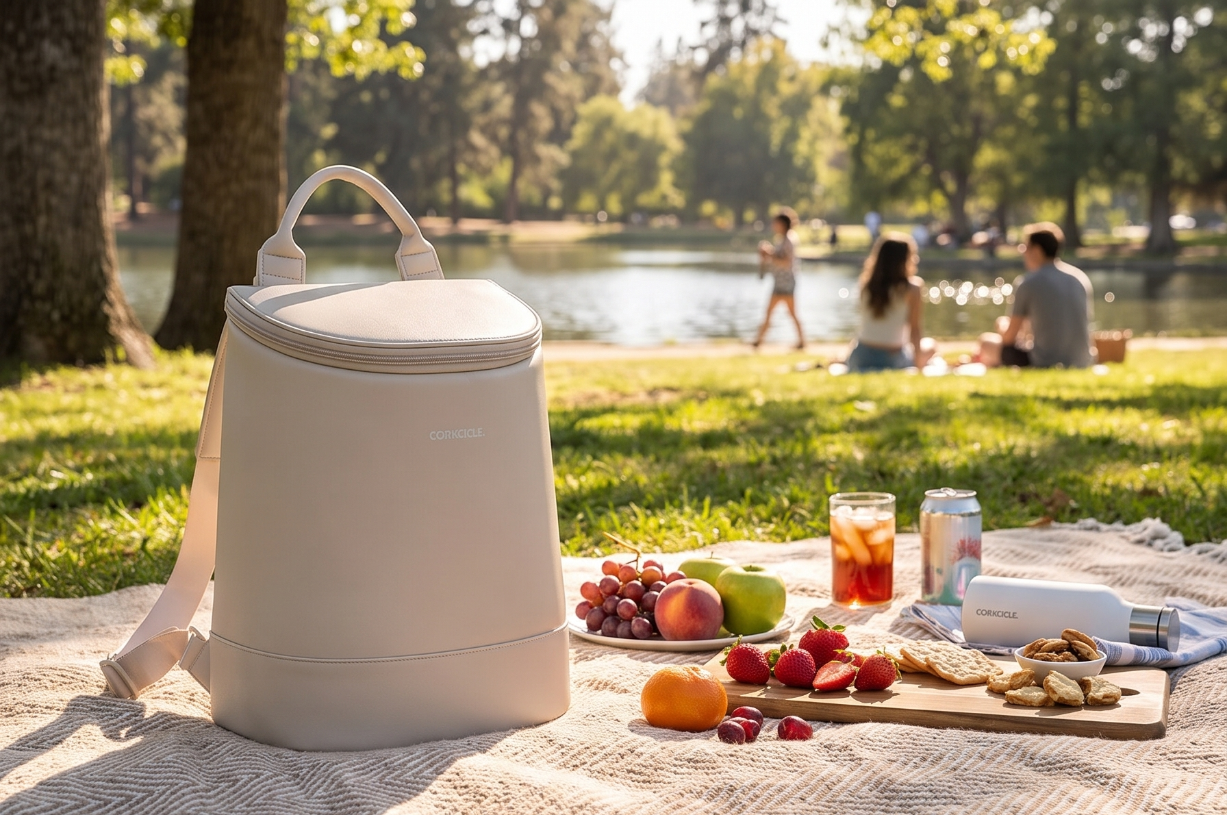 Corkcicle EOLA Cooler Backpack - Waterproof - Food Safe - Keep Drinks Ice Cold - Latte
