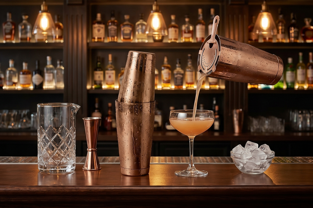 A Bar Above Professional Boston Shakers Set 18 oz Weighted Stainless Steel Cocktail Shaker Set for Bartenders, Premium 304 Steel Bar Shaker, Essential Bartending Tools for Mixing Drinks