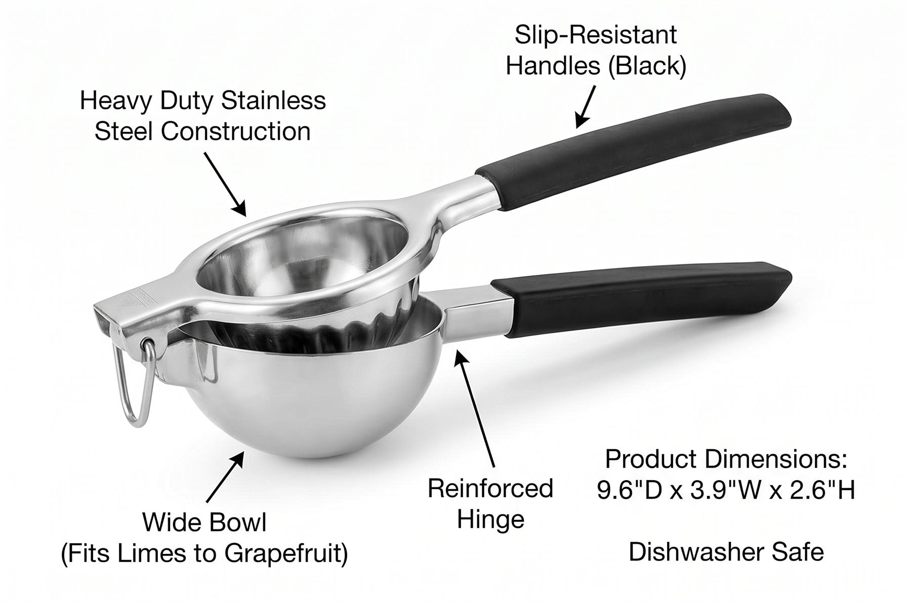 A Bar Above Hand Juicer, Hand Press Juicer For Cocktails, Heavy Duty Stainless Steel, Lemon Squeezer, Grapefruit Juicer Bowl, Dishwasher Safe Juice Press, Citrus Squeezer, Home Bars, Silver