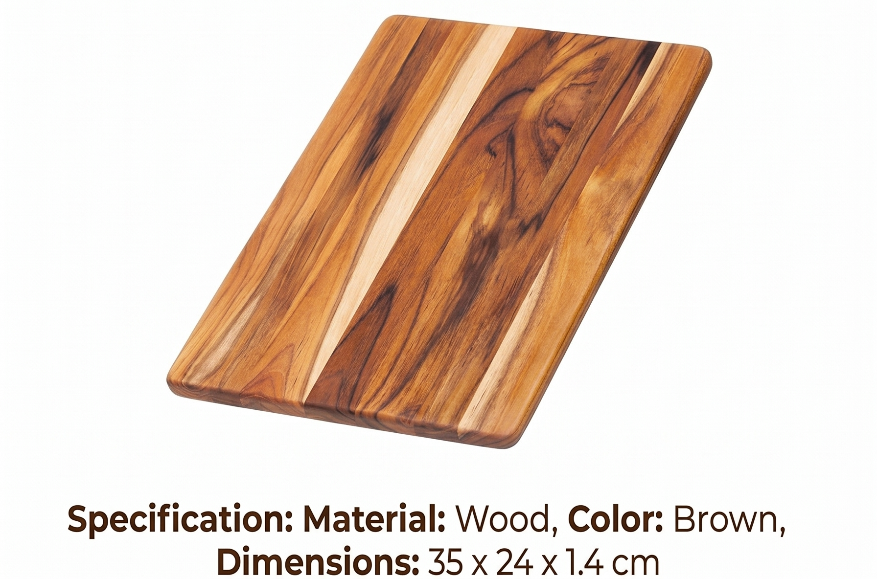Teakhaus Cutting Board, Wood, Brown, 35 x 24 x 1.4 cm