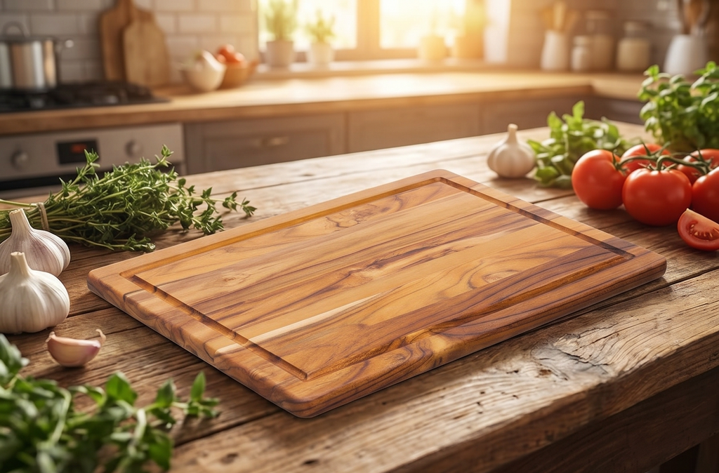 Teakhaus Cutting Board, Wood, Brown, 40 x 28 x 1.4 cm