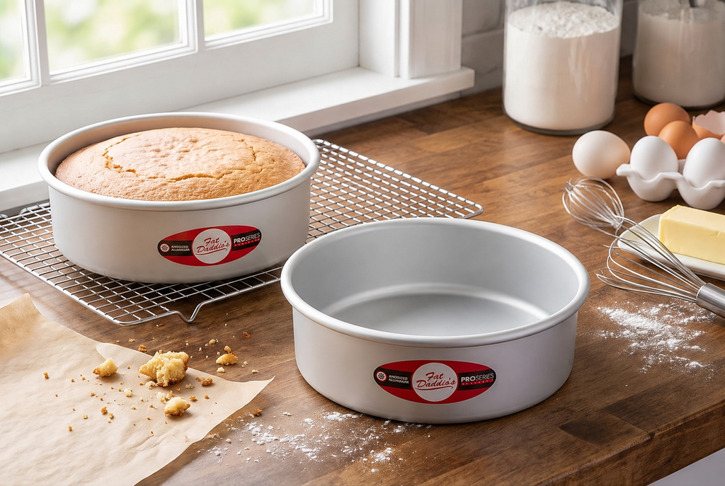 Fat Daddio's Anodized Aluminum Round Cake Pans, 2 Piece Set, 10 x 3 Inch