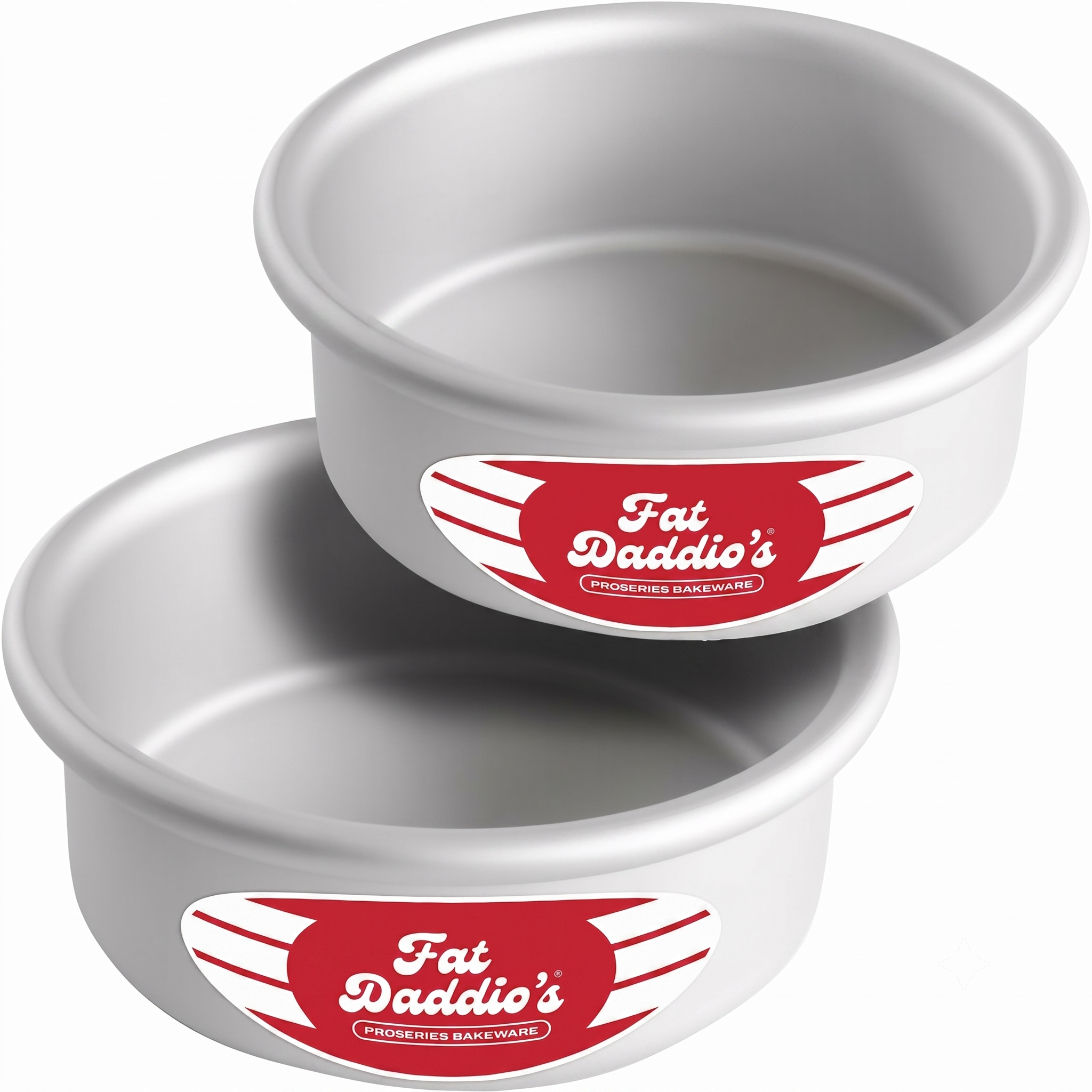 Fat Daddio's Anodized Aluminum Round Cake Pans, 2 Piece Set, 5 x 2 Inch