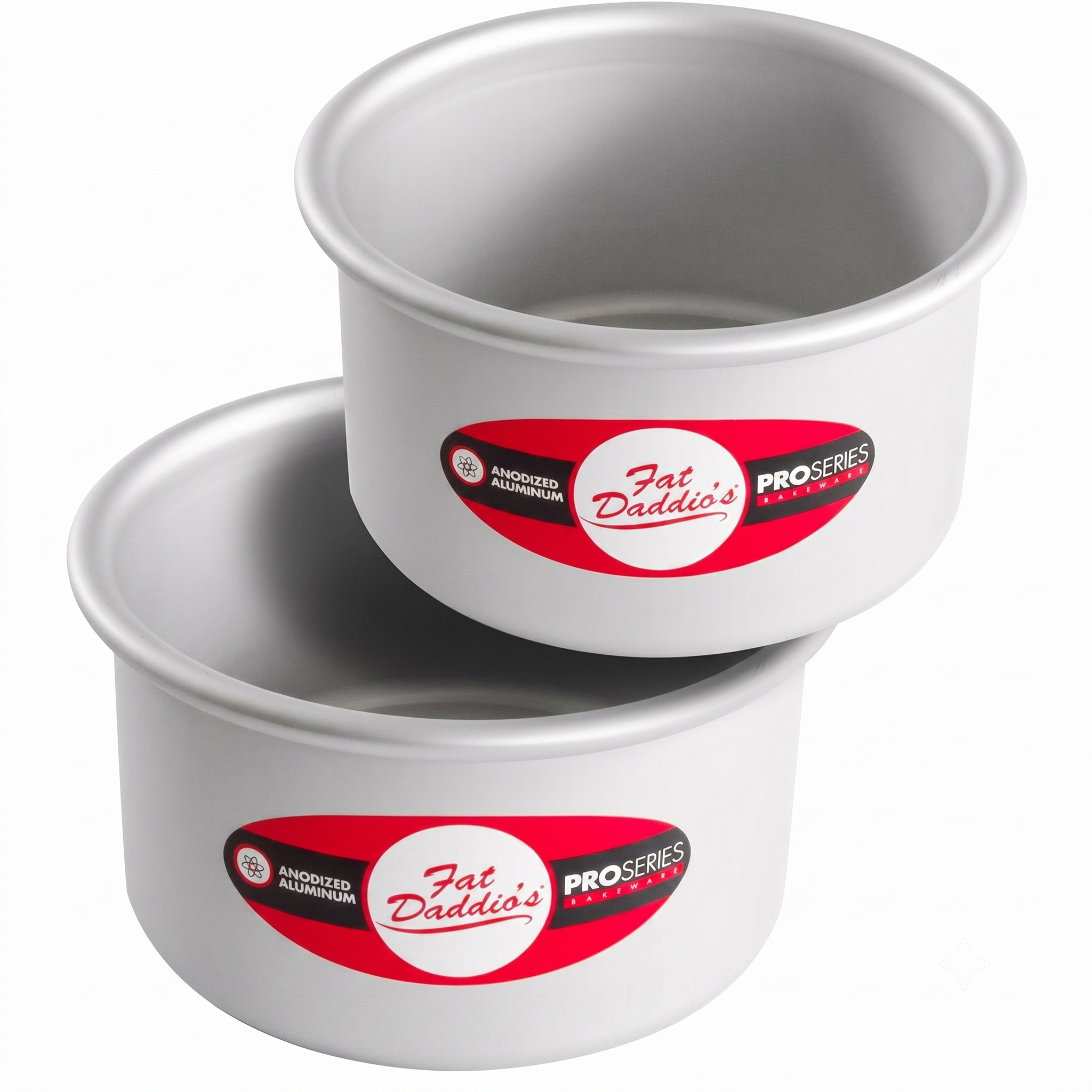 Fat Daddio's Anodized Aluminum Round Cake Pans, 2 Piece Set, 5 x 3 Inch