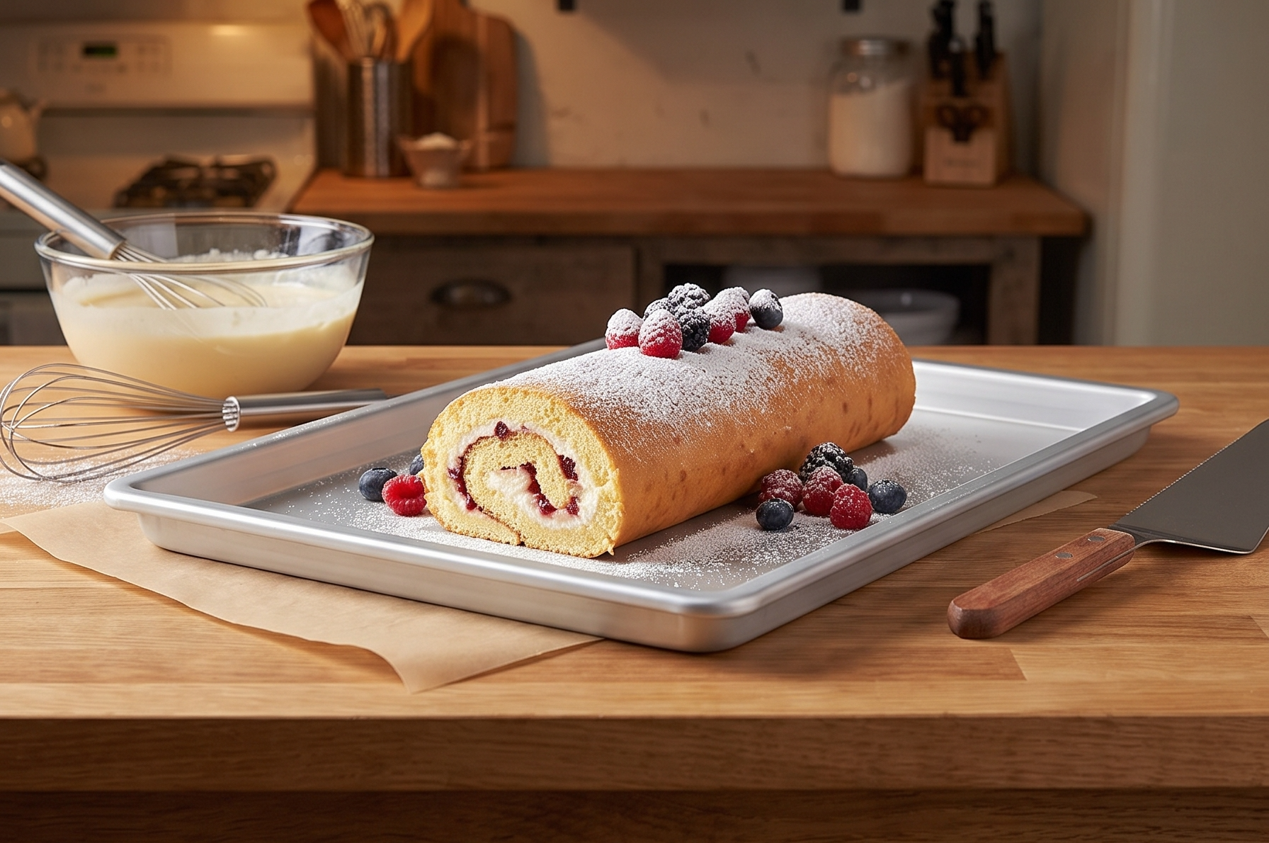 Fat Daddio's POB-10151 Anodized Aluminum Jelly Roll Pan, 10 x 15 x 1 Inch