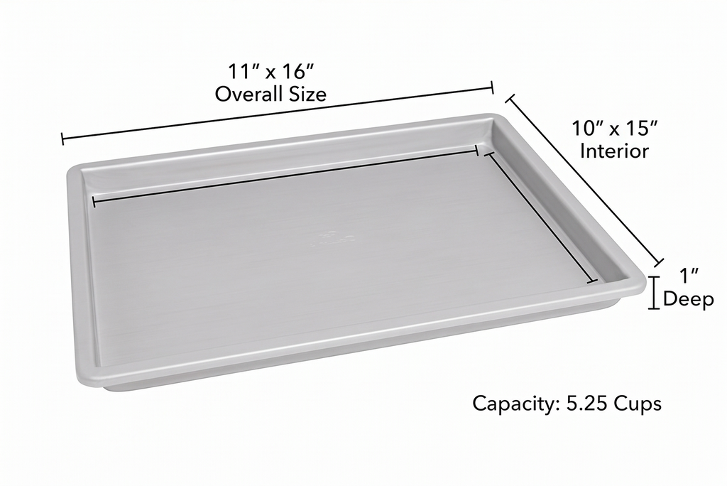 Fat Daddio's POB-10151 Anodized Aluminum Jelly Roll Pan, 10 x 15 x 1 Inch