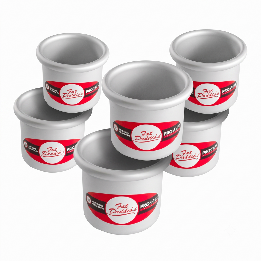 Fat Daddio's PRD-33CASE Anodized Aluminum Round Cake Pans, 3 x 3 inch, Set of 6