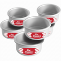 Fat Daddio's PRD-42CASE Anodized Aluminum Round Cake Pan, 4 x 2 inch, Set of 6
