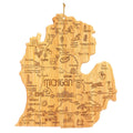 Totally Bamboo Destination Michigan Mitten Shaped Cutting Board – Bamboo Charcuterie and Serving Board with Hang Tie for Wall Display
