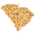 Totally Bamboo Destination South Carolina Shaped Cutting Board – Bamboo Charcuterie and Serving Board with Hang Tie for Wall Display