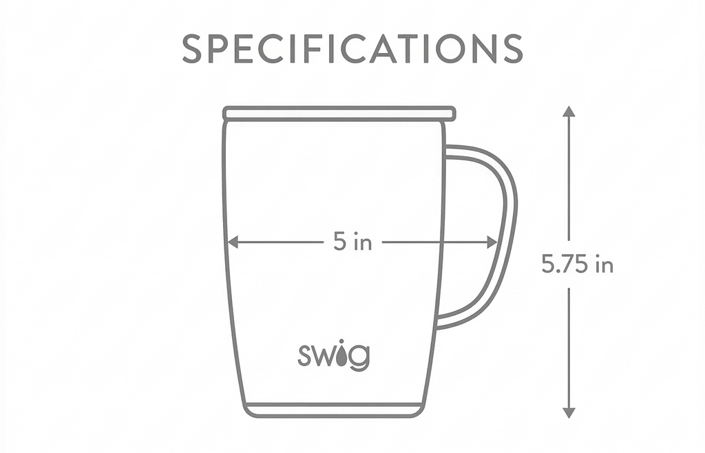 Swig Life 18oz Travel Mug, Insulated Tumbler with Handle and Lid, Cup Holder Friendly, Dishwasher Safe, Stainless Steel, Travel Coffee Cup (Golf Ball)