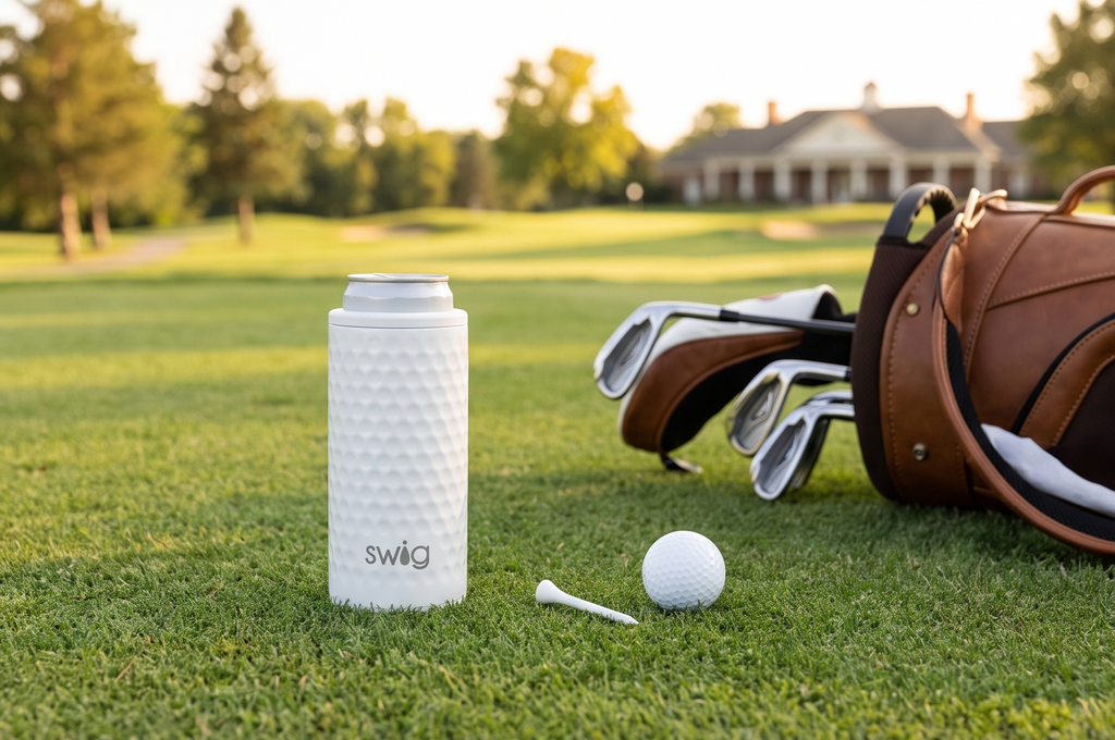 Golf Ball Skinny Can Cooler 12oz