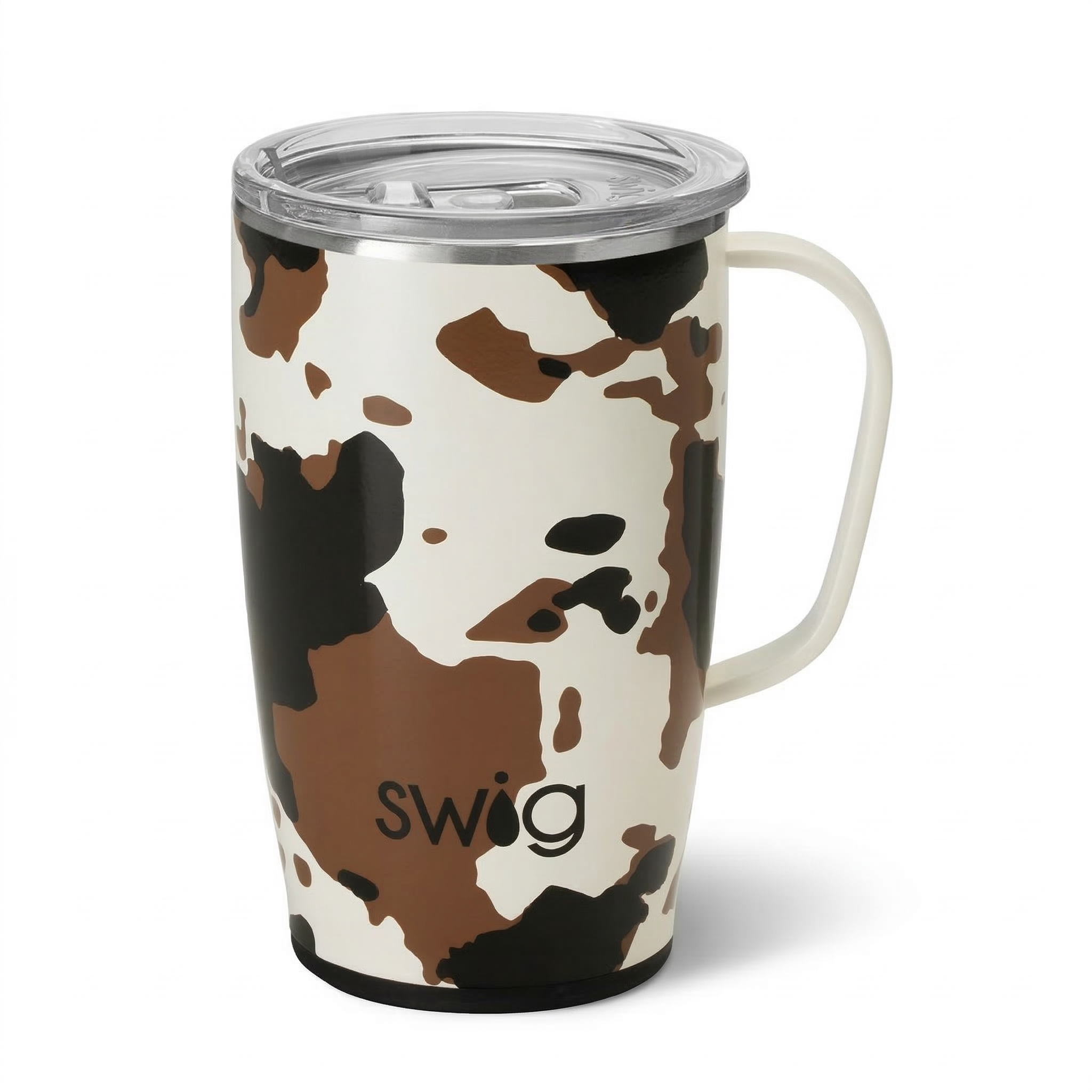Swig Life 18oz Travel Mug, Insulated Tumbler with Handle and Lid, Cup Holder Friendly, Dishwasher Safe, Stainless Steel, Travel Coffee Cup (Hayride)