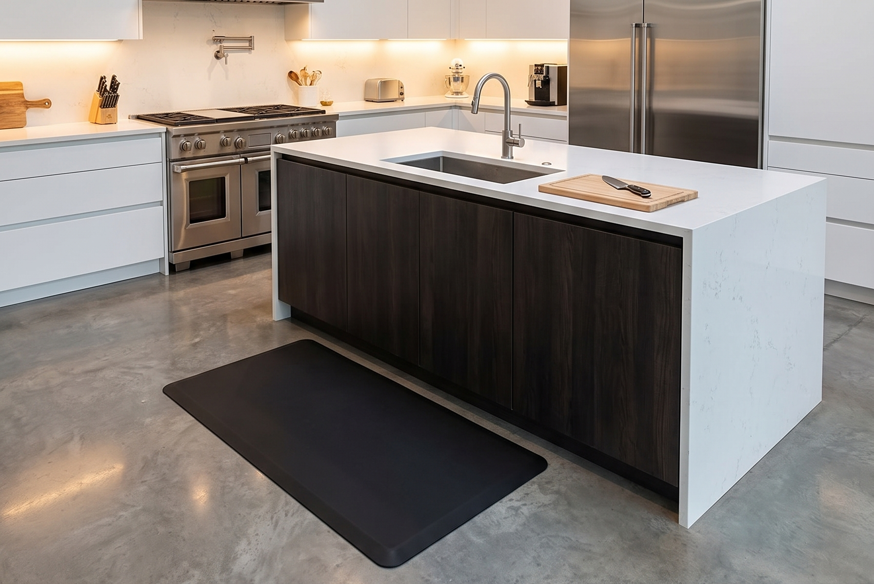 NewLife by GelPro Professional Grade Anti-Fatigue Kitchen & Office Comfort Bio-Foam Mat with Non-Slip Bottom for Health & Wellness, 36X60, Midnight