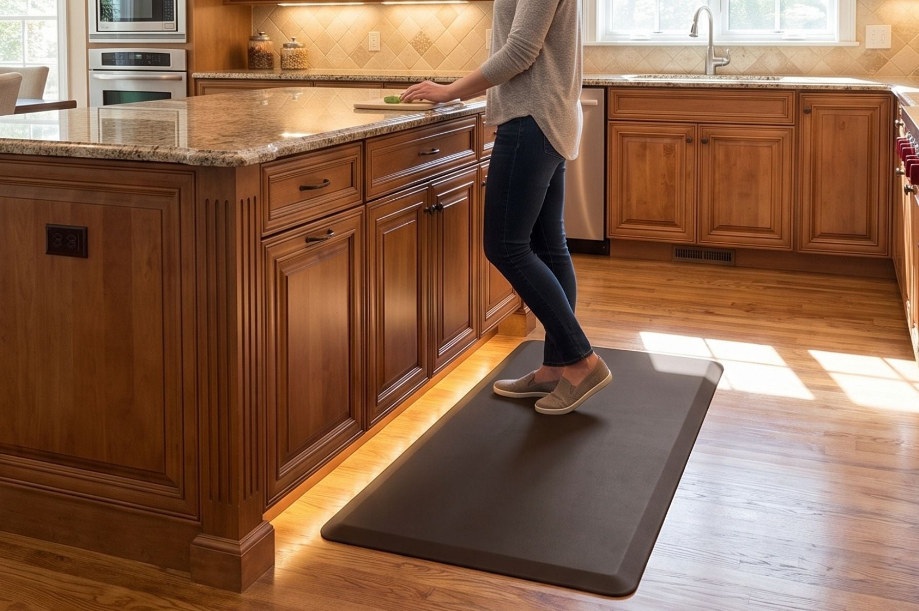 GelPro Professional Grade Anti-Fatigue Kitchen & Office Comfort Bio-Foam Mat with Non-Slip Bottom for Health & Wellness, 36X60, Earth