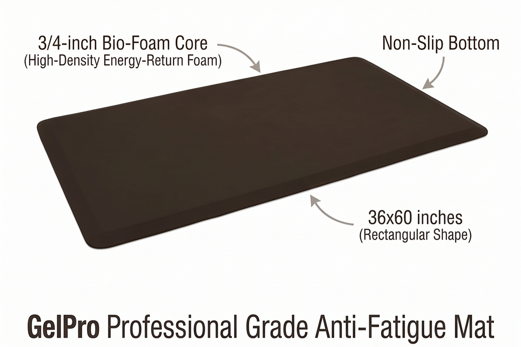 GelPro Professional Grade Anti-Fatigue Kitchen & Office Comfort Bio-Foam Mat with Non-Slip Bottom for Health & Wellness, 36X60, Earth