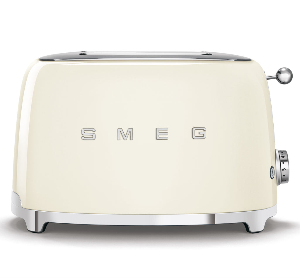 SMEG 2 Slice Toaster with 6 Presets and Defrost Function and Removable Crumb Tray (Cream)