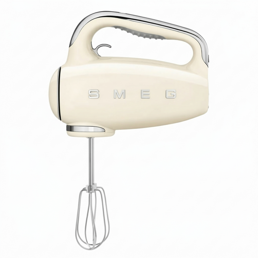 SMEG HMF01 9-Speed Retro Hand Mixer – 220W Motor, Smooth Start, Turbo Function, LED Timer Display, Stainless Steel Whisks, Beaters & Dough Hooks, Premium Die-Cast Aluminum Body