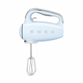 SMEG Pastel Blue 50's Retro Style Electric Hand Mixer with Set of Beaters, Set of Dough Hooks and Set of Whisks