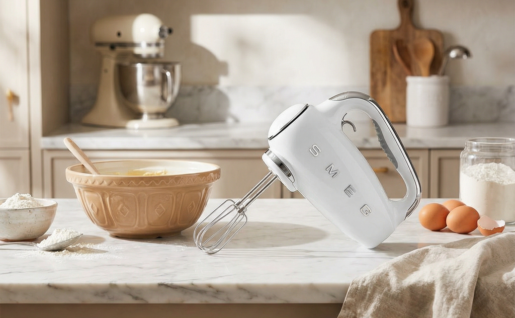 Smeg Red 50's Retro Style Electric Hand Mixer… (White)