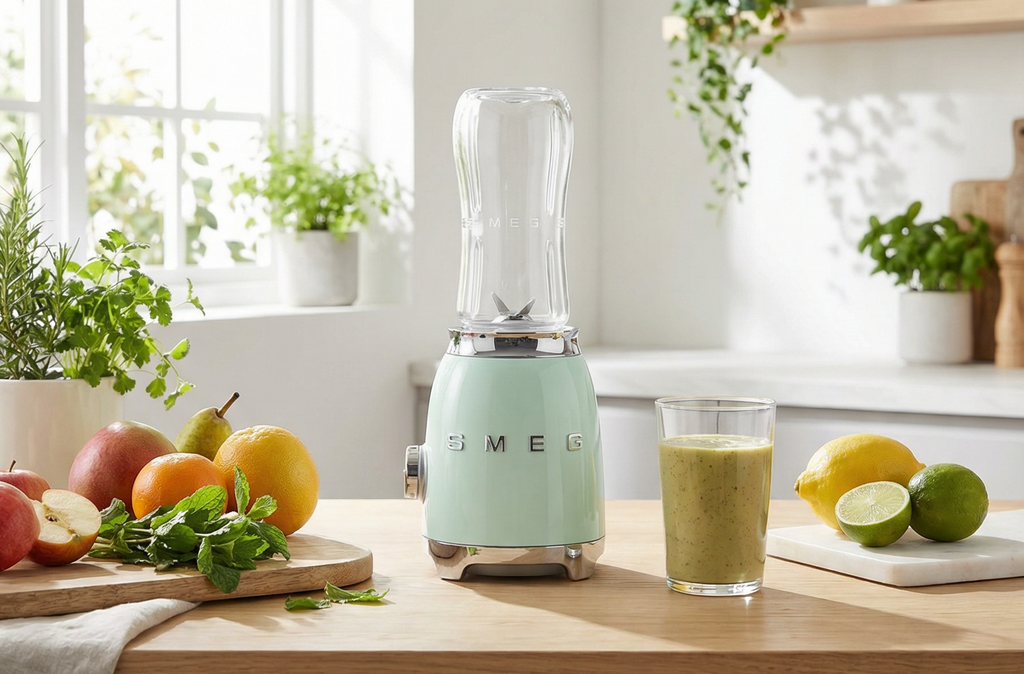 SMEG 50's Retro Style Personal Blender with Backlit Knob and Two BPA 600 ML Free bottles PBF01PGUS Pastel Green