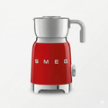 SMEG Retro 50's Style Milk Frother with 2 Disks 6 Preset Programs Hot or Cold Frothing and Induction Heating (Red)
