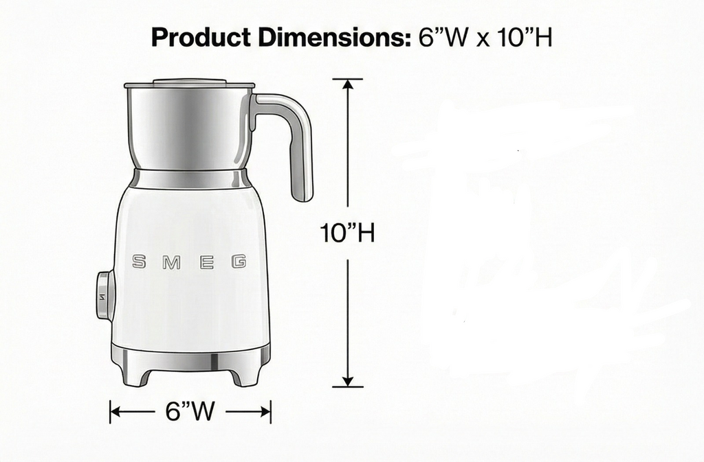 SMEG Retro 50's Style Milk Frother with 2 Disks 6 Preset Programs Hot or Cold Frothing and Induction Heating (Pink)