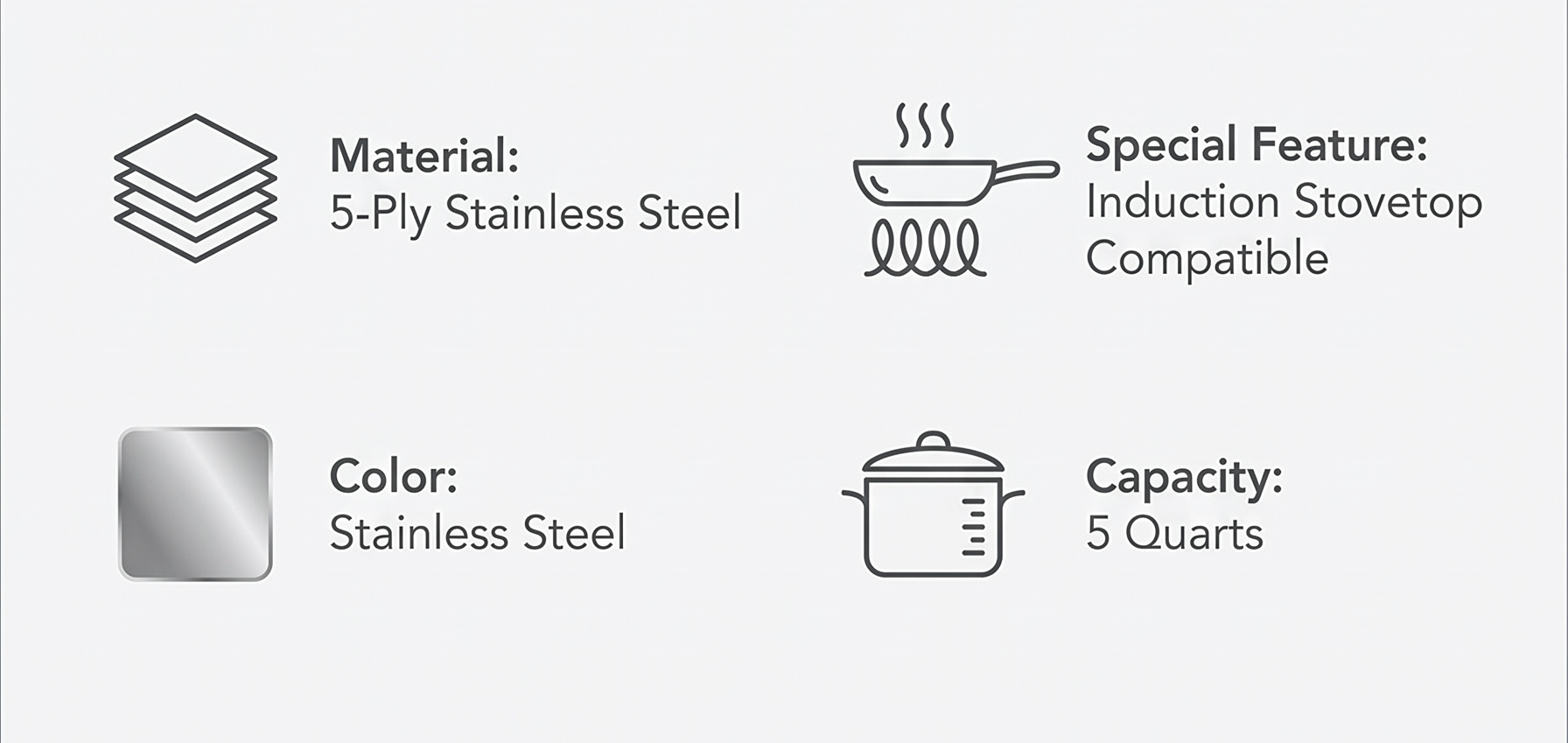 Demeyere Industry 5-Ply 5-qt Stainless Steel Flat Bottom Wok