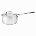 Demeyere Essential 5-ply, 18/10 Stainless Steel, Stay Cool Handle, Oven Safe, Compatible with all Cooktops, Perfect Pour Edge, 1.5-qt Saucepan with Perfect Fit Lid