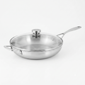 Demeyere Essential 5-ply, 18/10 Stainless Steel, Stay Cool Handle, Oven Safe, Compatible with all Cooktops, Perfect Pour Edge, 12.5-inch with Perfect Fit Lid