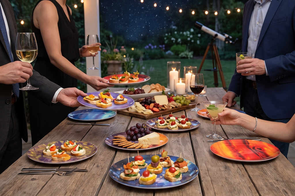 The Unemployed Philosophers Guild Planet Plates - 8" Melamine Astronomy Dessert Plates, Perfect for Appetizers and Snacks, Boxed Set of 8