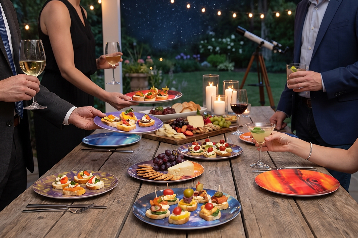 The Unemployed Philosophers Guild Planet Plates - 8" Melamine Astronomy Dessert Plates, Perfect for Appetizers and Snacks, Boxed Set of 8