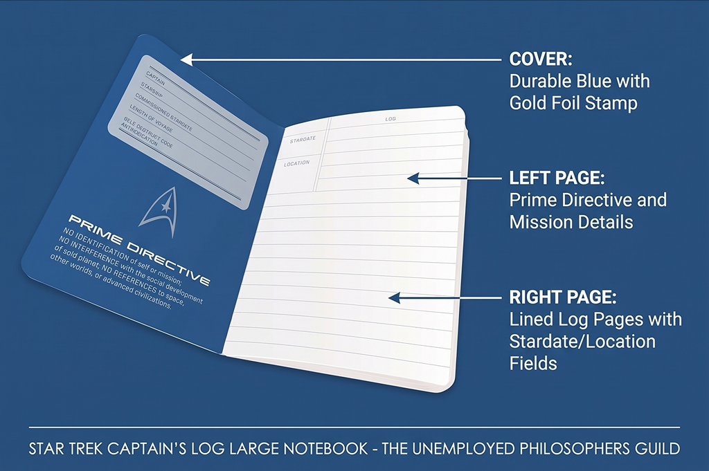 The Unemployed Philosophers Guild Star Trek Captain's Log Large Notebook