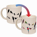 The Unemployed Philosophers Guild Birds on a Wire Heat Changing Mug - Add Coffee and Colorful Birds Appear, Comes in a Fun Box