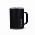 Corkcicle Classic Coffee Mug - Triple Insulated Stainless Steel for Travel - Shatter-Proof Lid - Easy Grip - Keeps Drink Hot Over 3 Hours - Holiday Mug Gift - Great for Gifting Warmth - 16 oz - Black