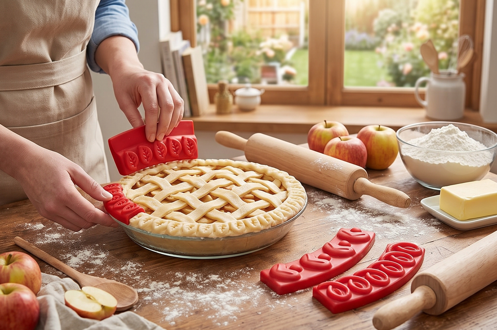 Talisman Designs Pastry Stamps | Set of 3 | Pie Crust Embosser | Pie Decorating Tools & Gadgets | Pie Baking Crust Cutters | Cute & Functional Kitchen Supplies