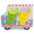 Talisman Designs Kiddie Kones Mini Ice Cream Cones in Pink, Blue, Green & Yellow | Set of 4 | Stand Upright for Cream, Frozen Yogurt & Sorbet
