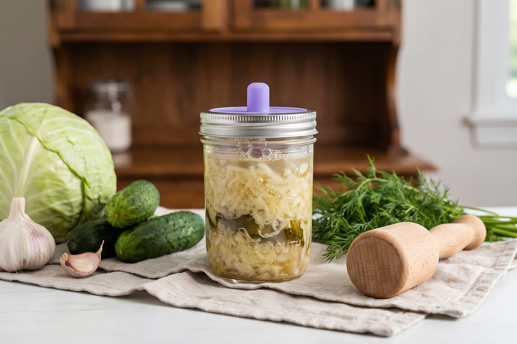 Masontops Pickle Pipes - Airlock Fermentation Lids - Fermentation Kit for Small Mouth Mason Jar Sauerkraut & Pickle Kit Fermentation Jar not Included