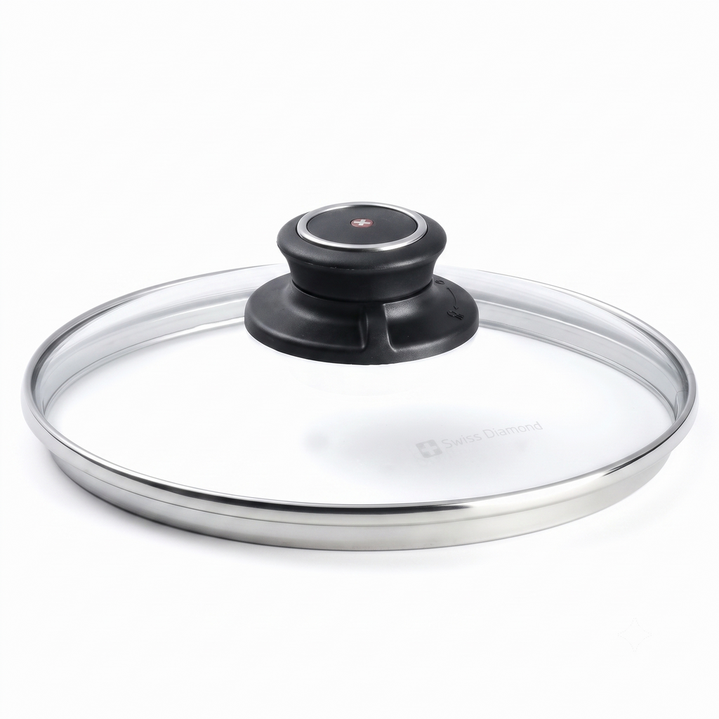 Swiss Diamond Heat-Tempered Glass Lid 7", Dishwasher Safe and Oven Safe