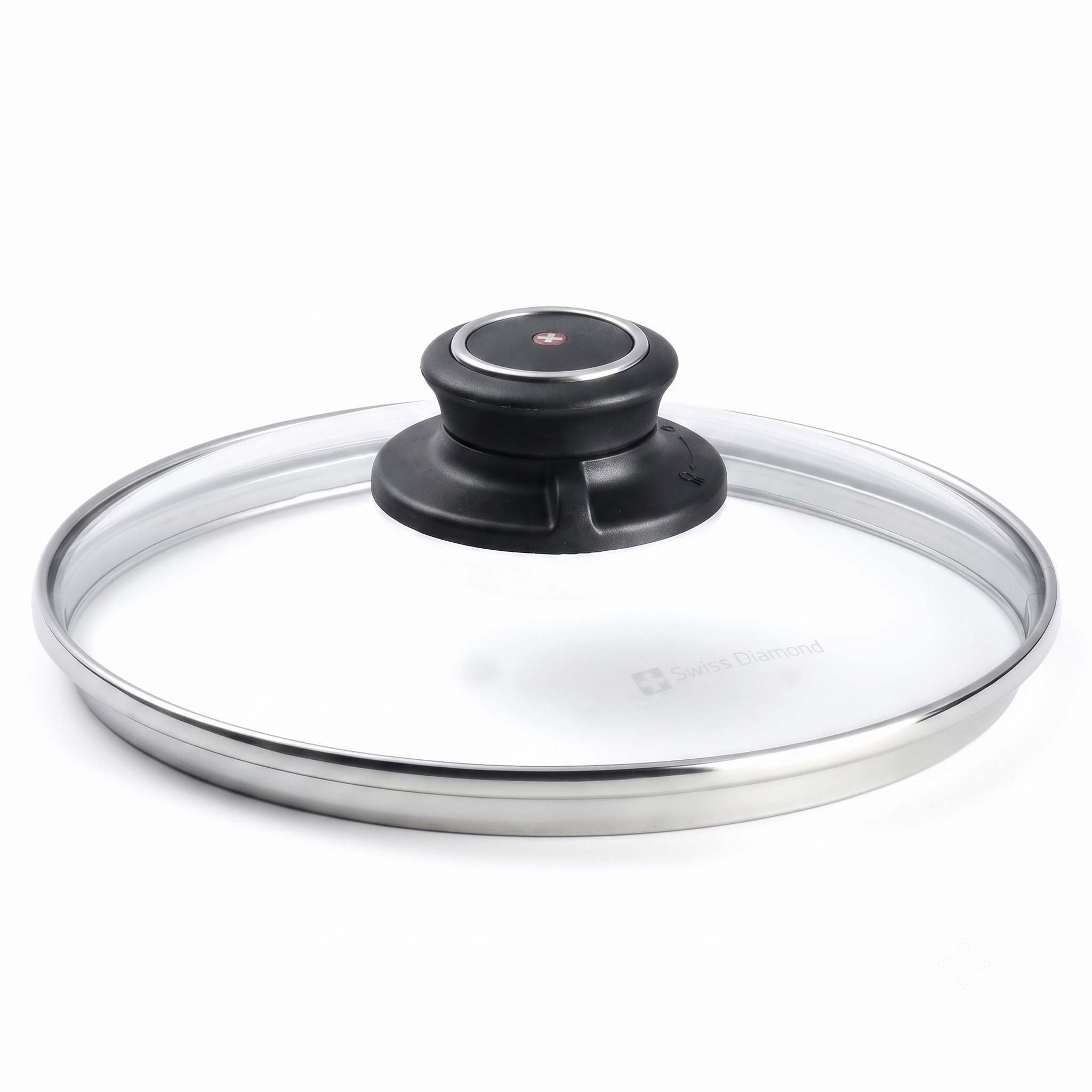 Swiss Diamond Heat-Tempered Glass Lid 7", Dishwasher Safe and Oven Safe