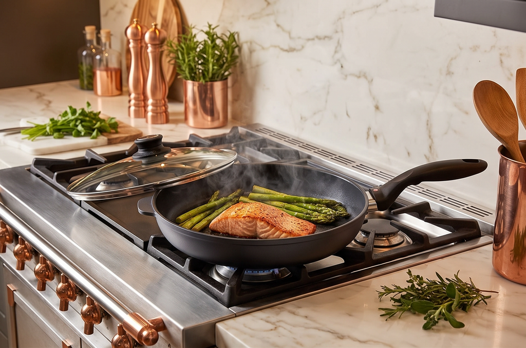 Swiss Diamond Frying Pans Nonstick with Lid, Features Nonstick Diamond Coated Aluminum Skillets and Oven Safe Frying Pans with Lids, Cover Included, 12.5 Inch