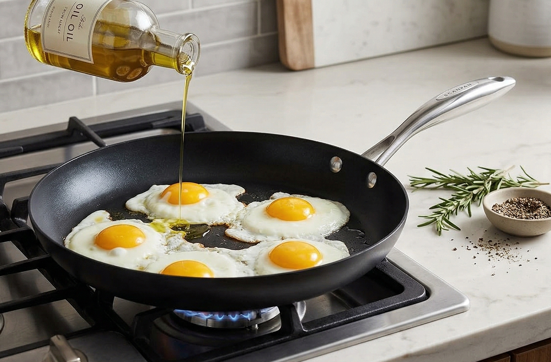 Scanpan Pro IQ 12.5 inch Nonstick Fry Pan - Compatible with All Cooktops, Induction Ready, Metal Utensil Safe, Oven Safe to 500°F, Dishwasher Safe