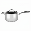Scanpan HaptIQ 4 qt (8 inch) Stainless Steel-Aluminum Nonstick Saucepan with Lid – Compatible with All Cooktops, Induction Ready, Metal Utensil Safe, Oven Safe to 500°F, Dishwasher Safe