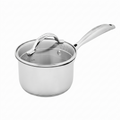 Scanpan STS Stainless Steel 1.2QT Saucepan with Lid, 18/10 Stainless Steel Body, Compatible with All Cooktops, Induction, Oven Safe to 480°F incl. lid, Professional Cookware, Silver