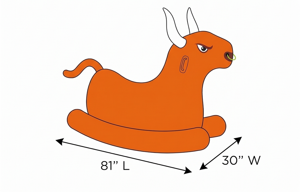 BigMouth Inc. Giant Bull Rocker Pool Float, Inflatable Summer Party Water Toy